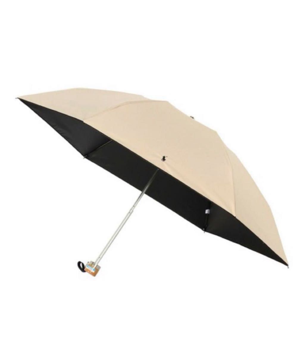 新品  ポロラルフローレン　折りたたみ　日傘  晴雨兼用 ベージュ ワンポイント 折り畳み傘