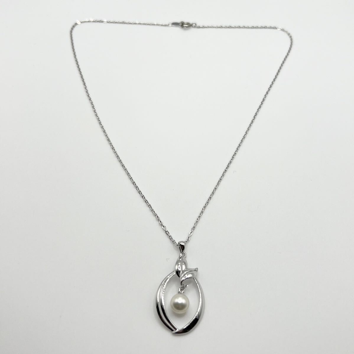 MIKIMOTO】ミキモト 一粒パール フラワーモチーフ シルバー MIKIMOTO】ミキモト 一粒パール フラワーモチーフ シルバー