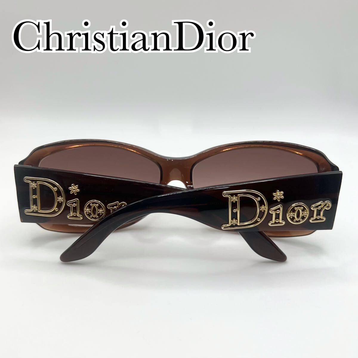 ChristianDior Christian Dior солнцезащитные очки цветок Logo довольно большой Logo I одежда Brown день исключая день разница . бесплатная доставка 