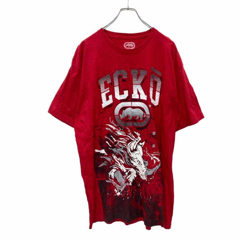 ecko unltd. 半袖 プリント Tシャツ XLサイズ レッド コットン メキシコ製 古着卸 アメリカ仕入 t2405-3325
