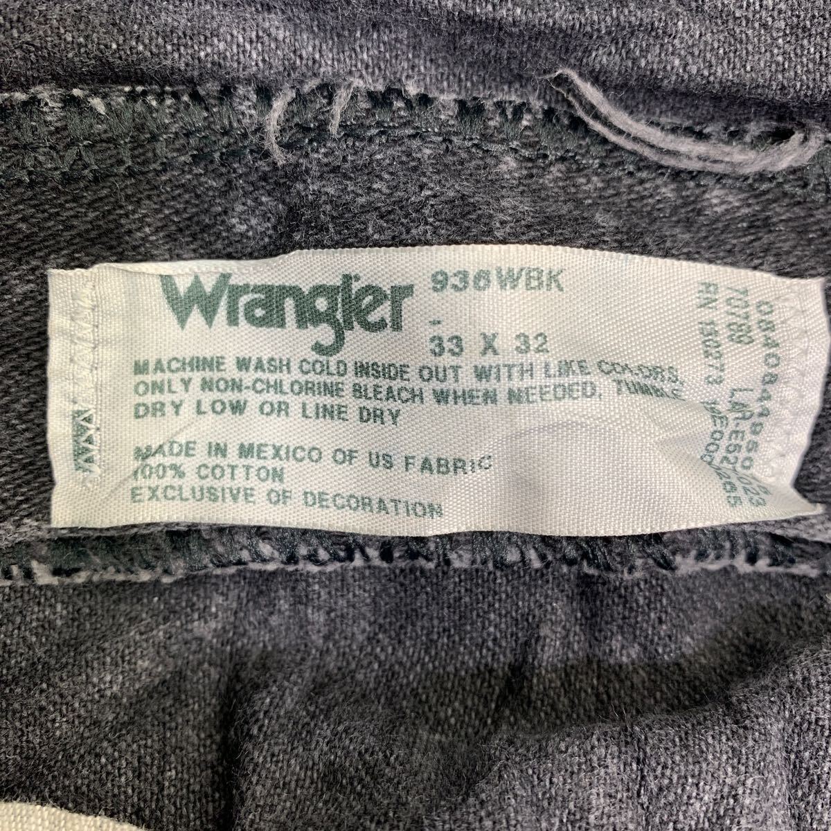 Wrangler カウボーイ ロングパンツ W33 ラングラー ブラック コットン メキシコ製 古着卸 アメリカ仕入 2404-928の画像10