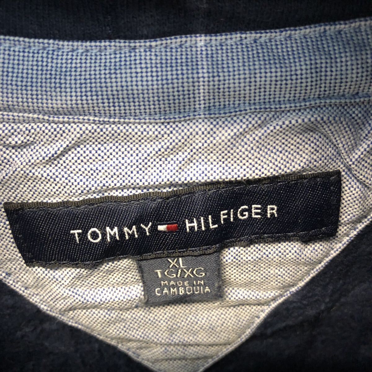 TOMMYHILFIGER プリント スウェット パーカー トミーヒルフィガー XL ネイビー ビッグサイズ 裏起毛 古着卸 アメリカ仕入 a604-7510_画像7