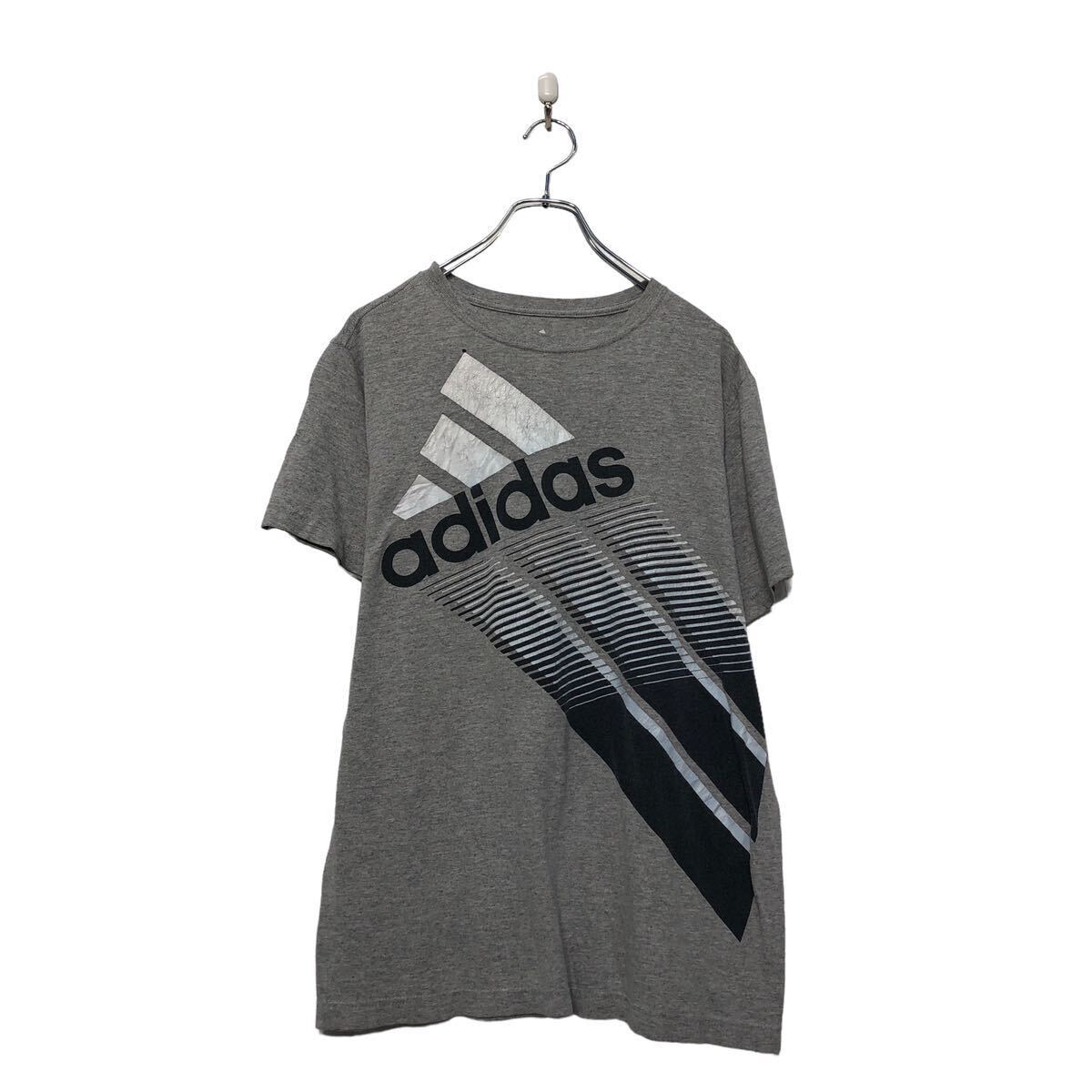 adidas 半袖 プリント Tシャツ アディダス XL グレー ビッグサイズ ロゴ クルーネック 古着卸 アメリカ仕入 a604-7593_画像1