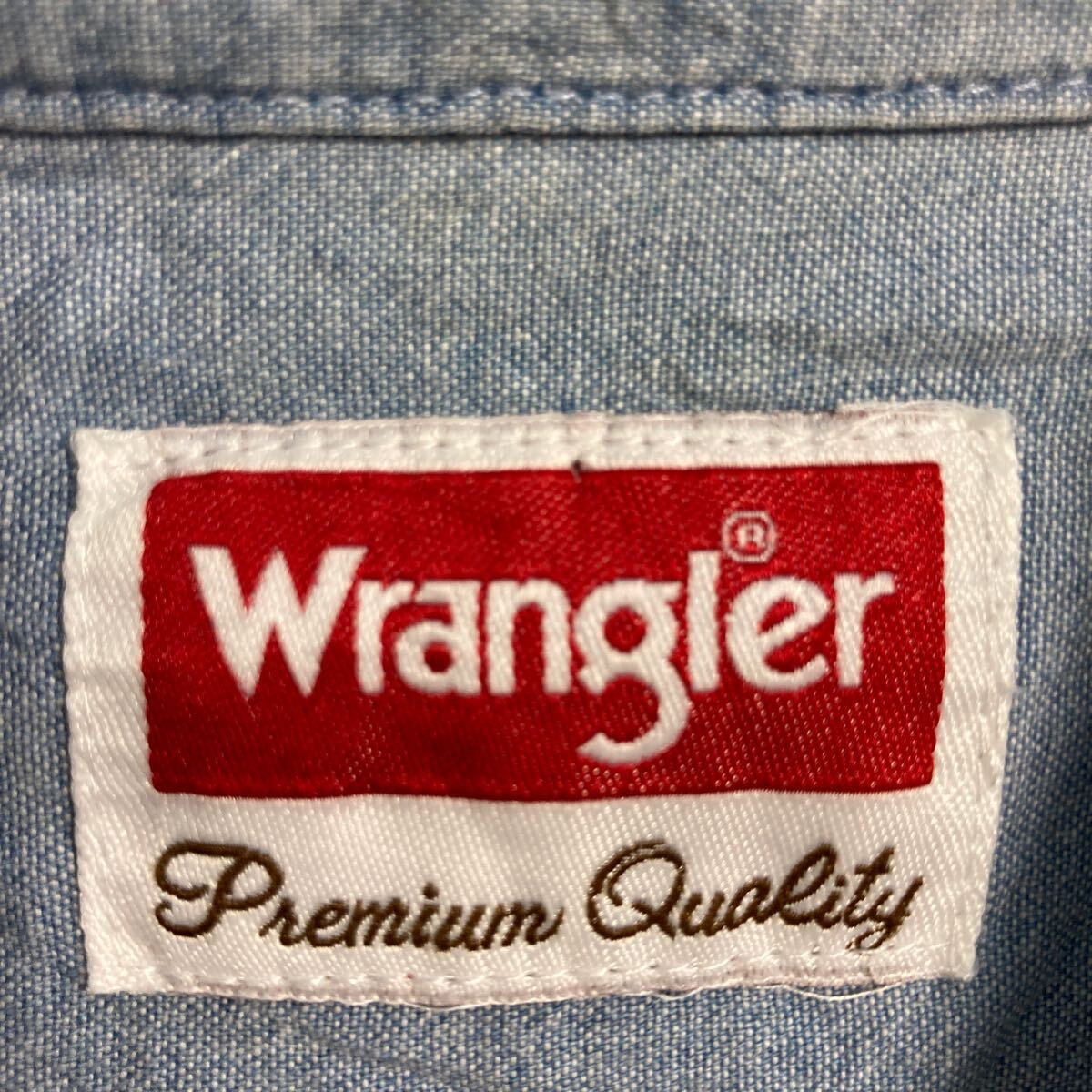 Wrangler 長袖 デニムシャツ M ライトブルー ラングラー 2ポケット 古着卸 アメリカ仕入 a604-6905_画像9