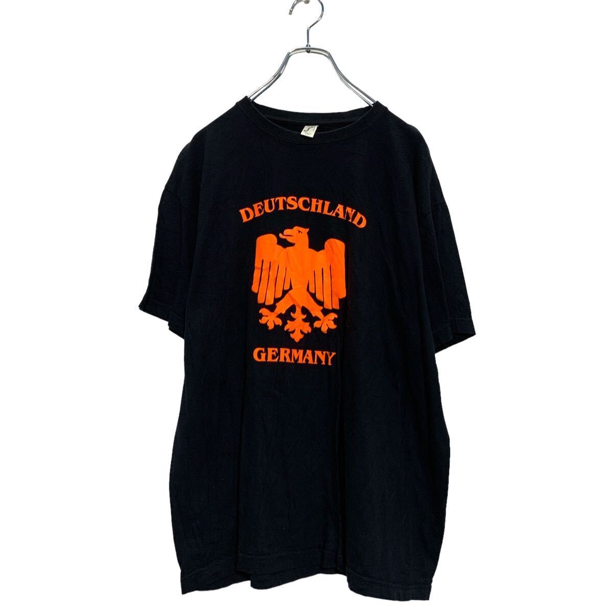 SOL'S 半袖 プリントTシャツ XL ブラック ネオンオレンジ ビッグサイズ クルーネック 古着卸 アメリカ仕入 a605-6097_画像1