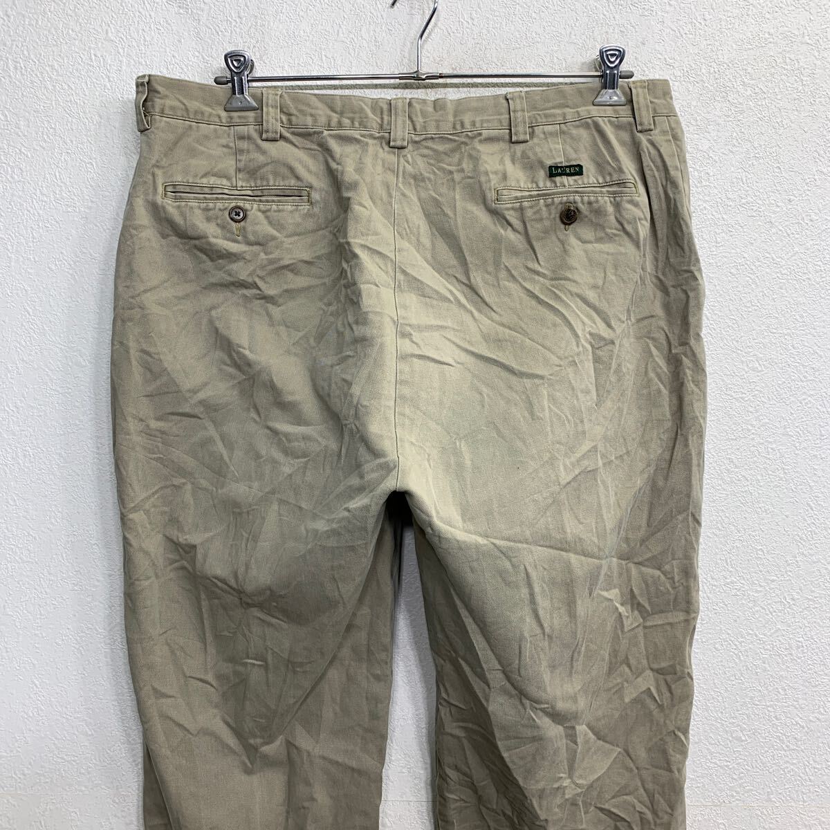 LAUREN RALPH LAUREN チノパン W40 ラルフローレン ビッグサイズ ベージュ コットン メキシコ製 古着卸 アメリカ仕入 2405-411_画像5