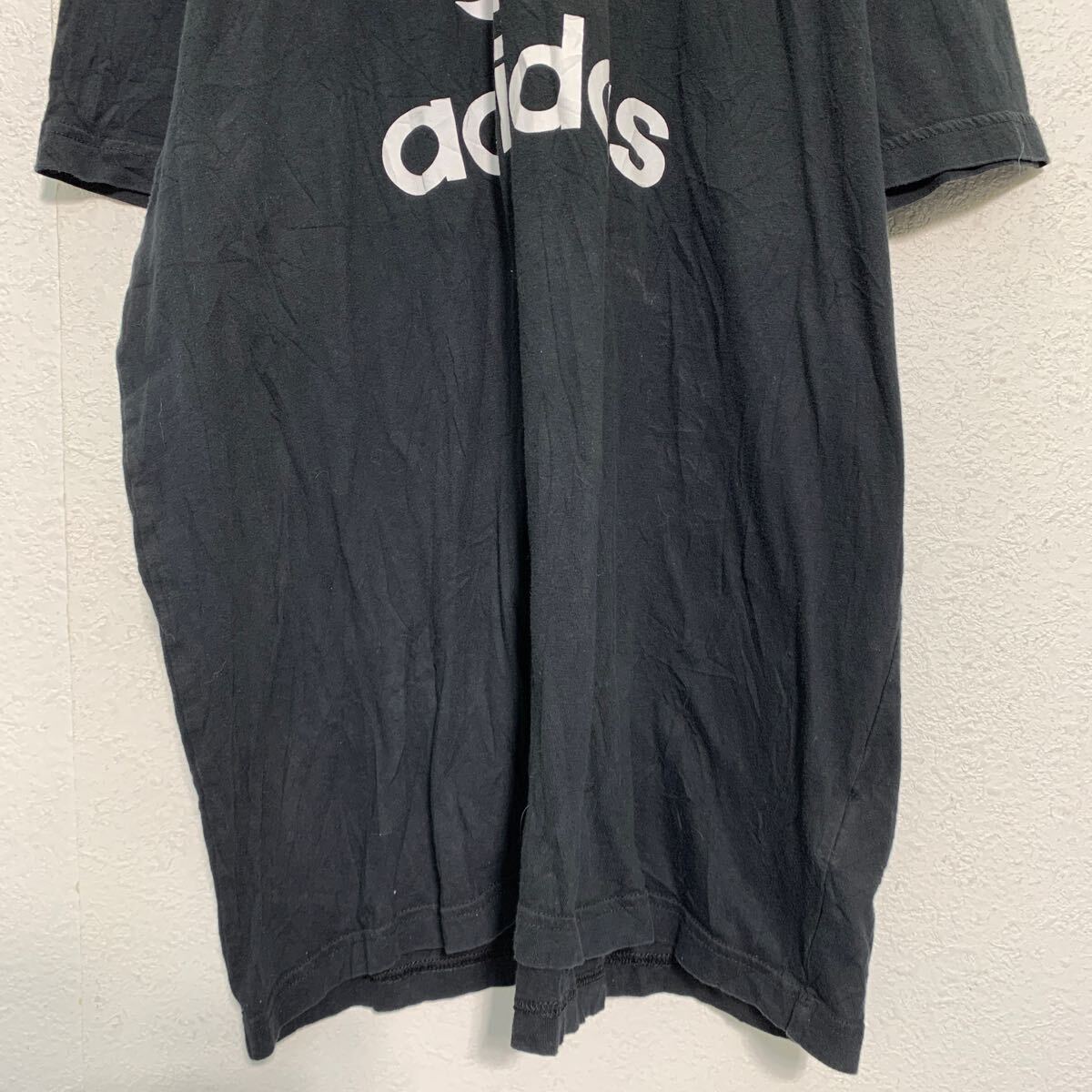 adidas 半袖 ロゴTシャツ 2XL ブラック アディダス ビッグサイズ クルーネック ビッグロゴ 古着卸 アメリカ仕入 a605-6245_画像3