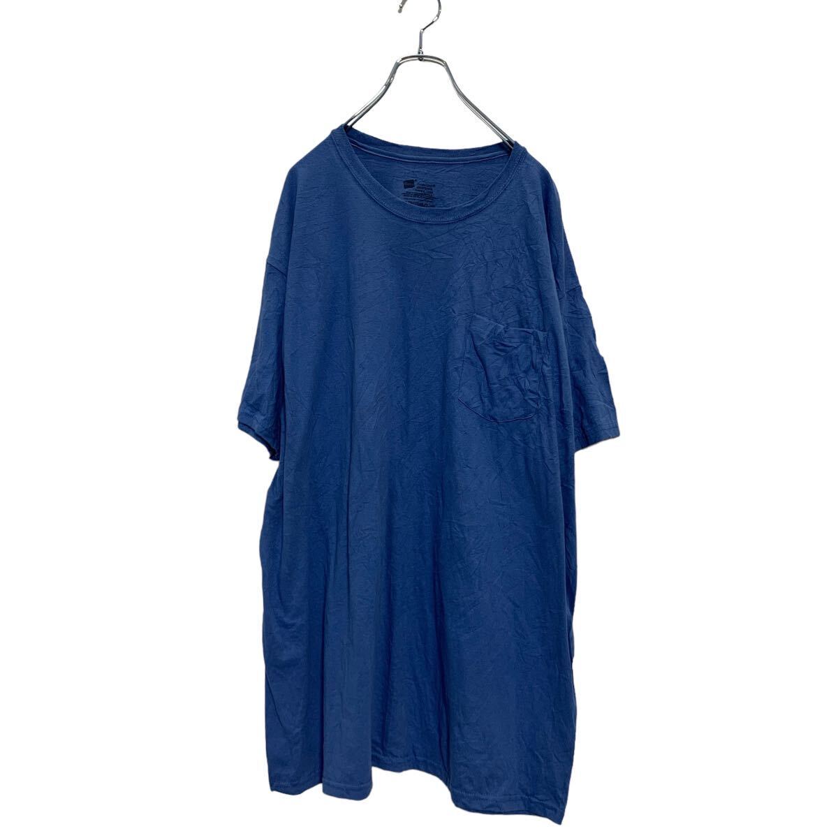 Hanes 半袖 無地 ポケットTシャツ 2XL ブルー ヘインズ ビッグサイズ クルーネック 古着卸 アメリカ仕入 a605-6343