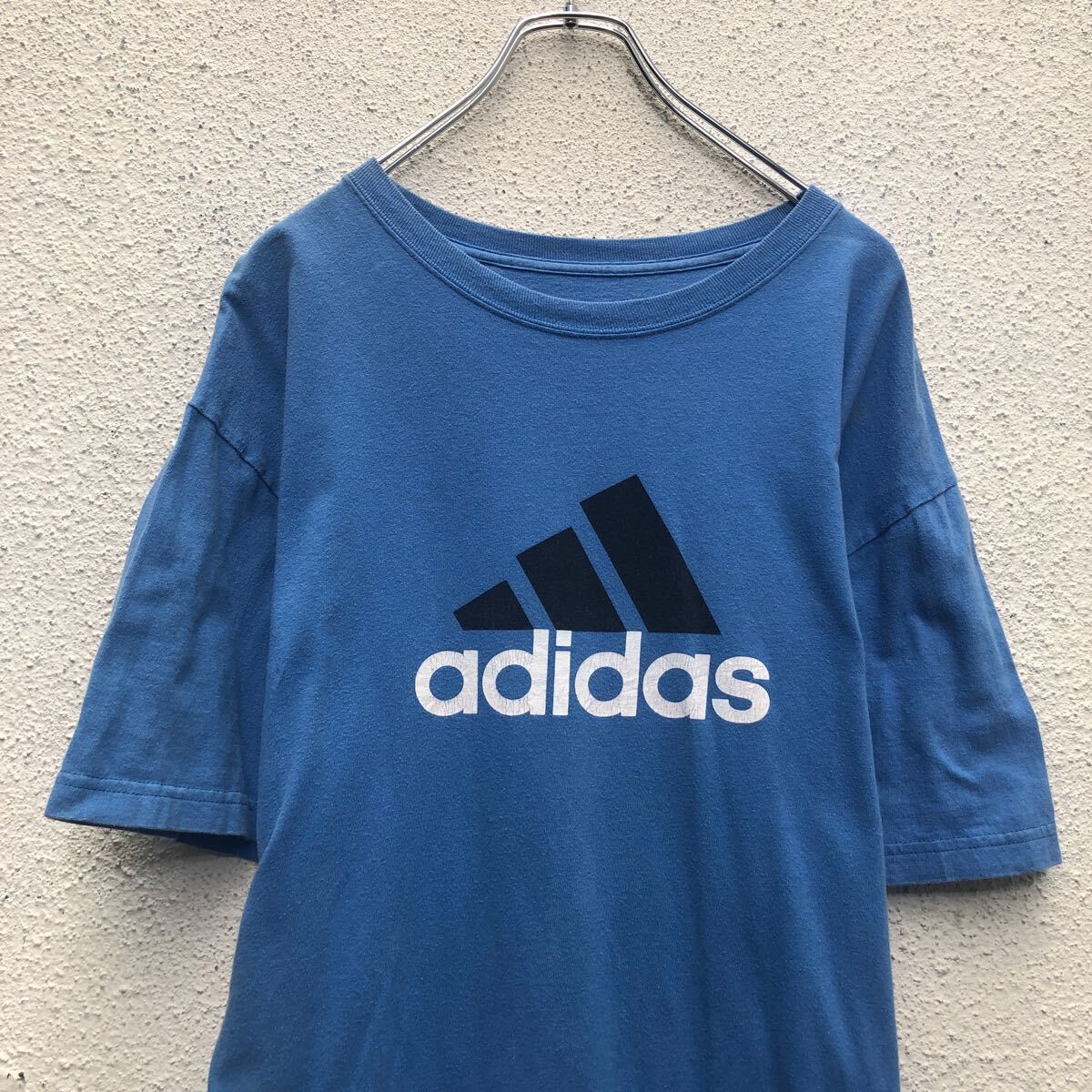 adidas 半袖 プリント Tシャツ アディダス L ライトブルー ロゴ クルーネック 古着卸 アメリカ仕入 a605-6395_画像2