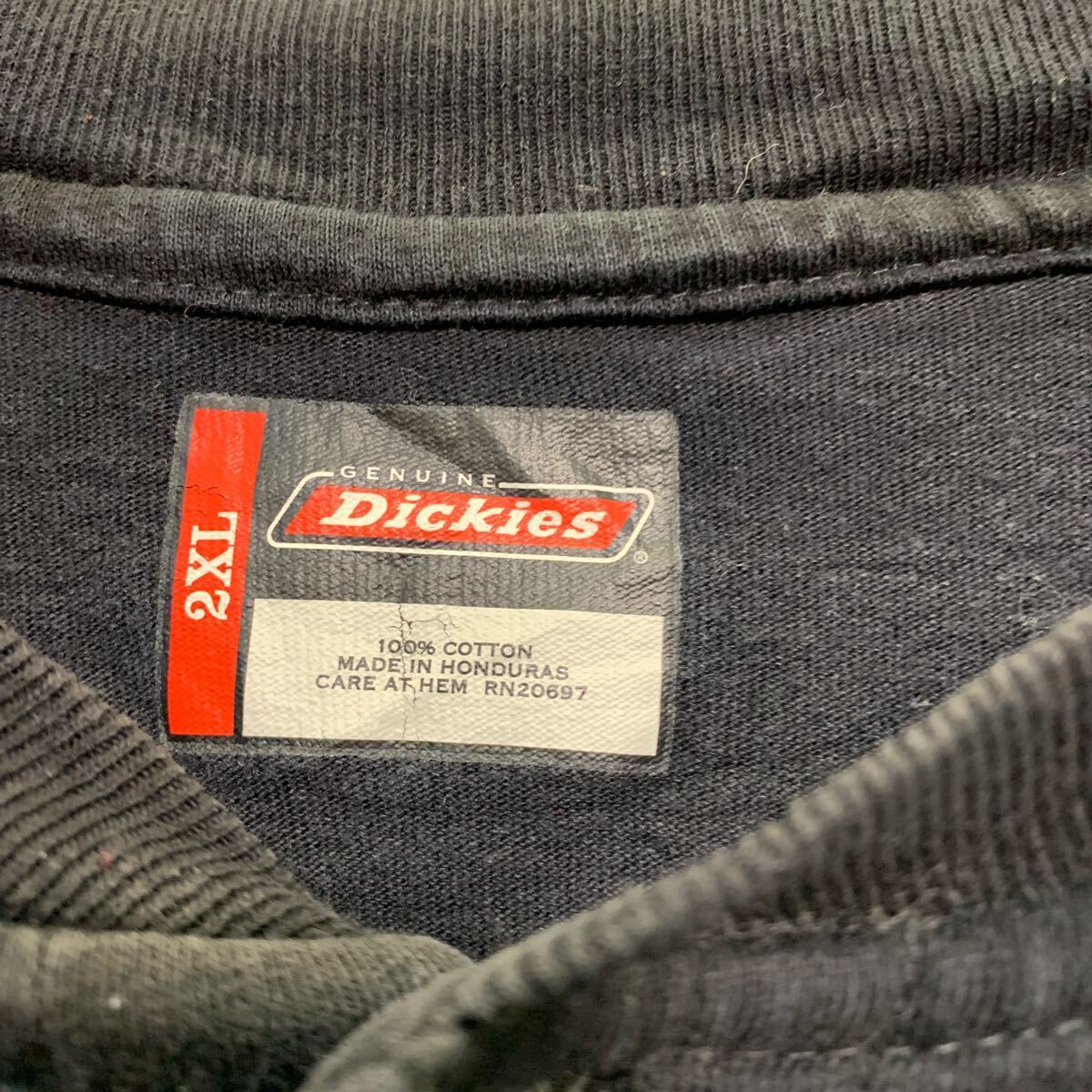 Dickies 半袖 無地 ヘンリーネックTシャツ 2XL ブラック ディッキーズ ビッグサイズ 古着卸 アメリカ仕入 a605-6408_画像7