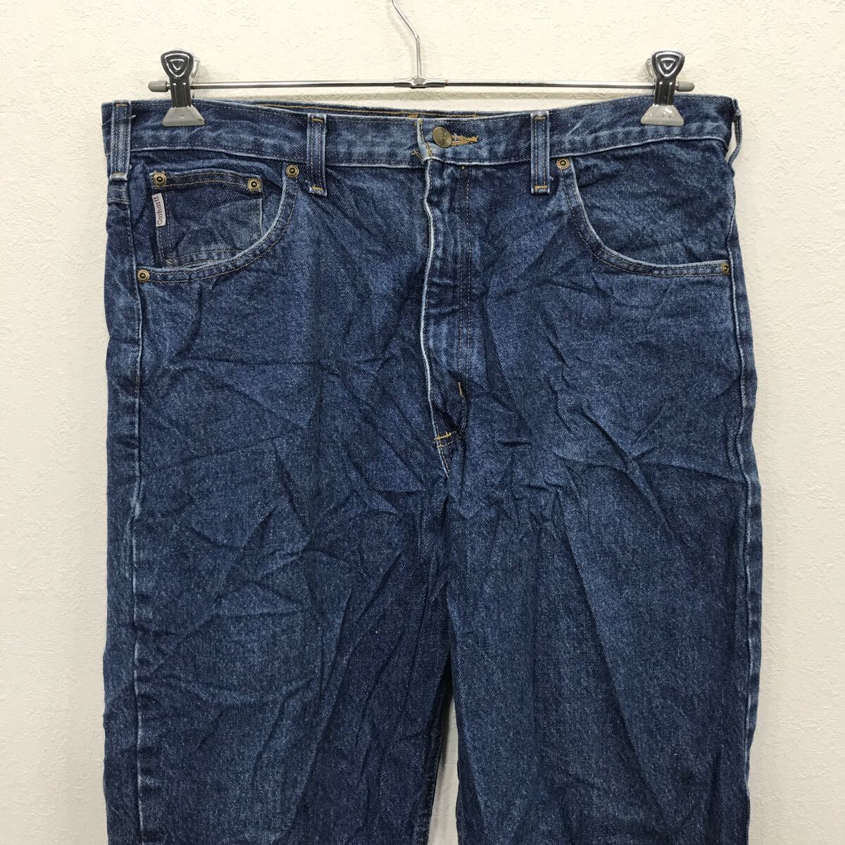 Carhartt デニムパンツ W36 カーハート ビッグサイズ ブルー コットン メキシコ製 古着卸 アメリカ仕入 2405-590_画像2