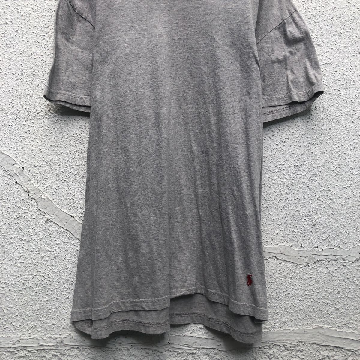 POLO RALPH LAUREN 半袖 プリント Tシャツ ポロラルフローレン XL グレー ビッグサイズ Vネック 古着卸 アメリカ仕入 a605-6491_画像3