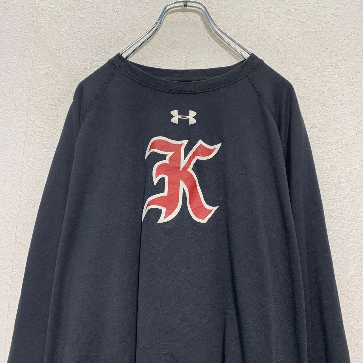 UNDER ARMOUR 七分袖 プリントTシャツ XL ブラック アンダーアーマー ビッグサイズ ロンT ロングTシャツ 古着卸 アメリカ仕入 a605-6433_画像2