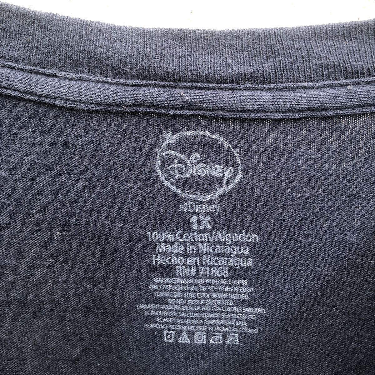 Disney 半袖 プリント Tシャツ ディズニー XL ネイビー ビッグサイズ クルーネック 古着卸 アメリカ仕入 a605-6464_画像7