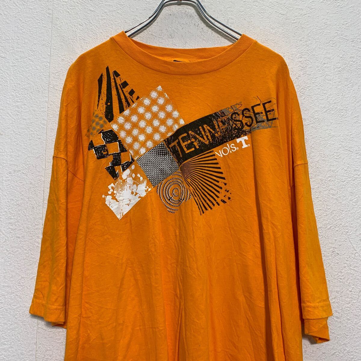 CHAMPS 半袖 プリントTシャツ 2XL オレンジ メキシコ製 ビッグサイズ クルーネック 古着卸 アメリカ仕入 a605-6561_画像2