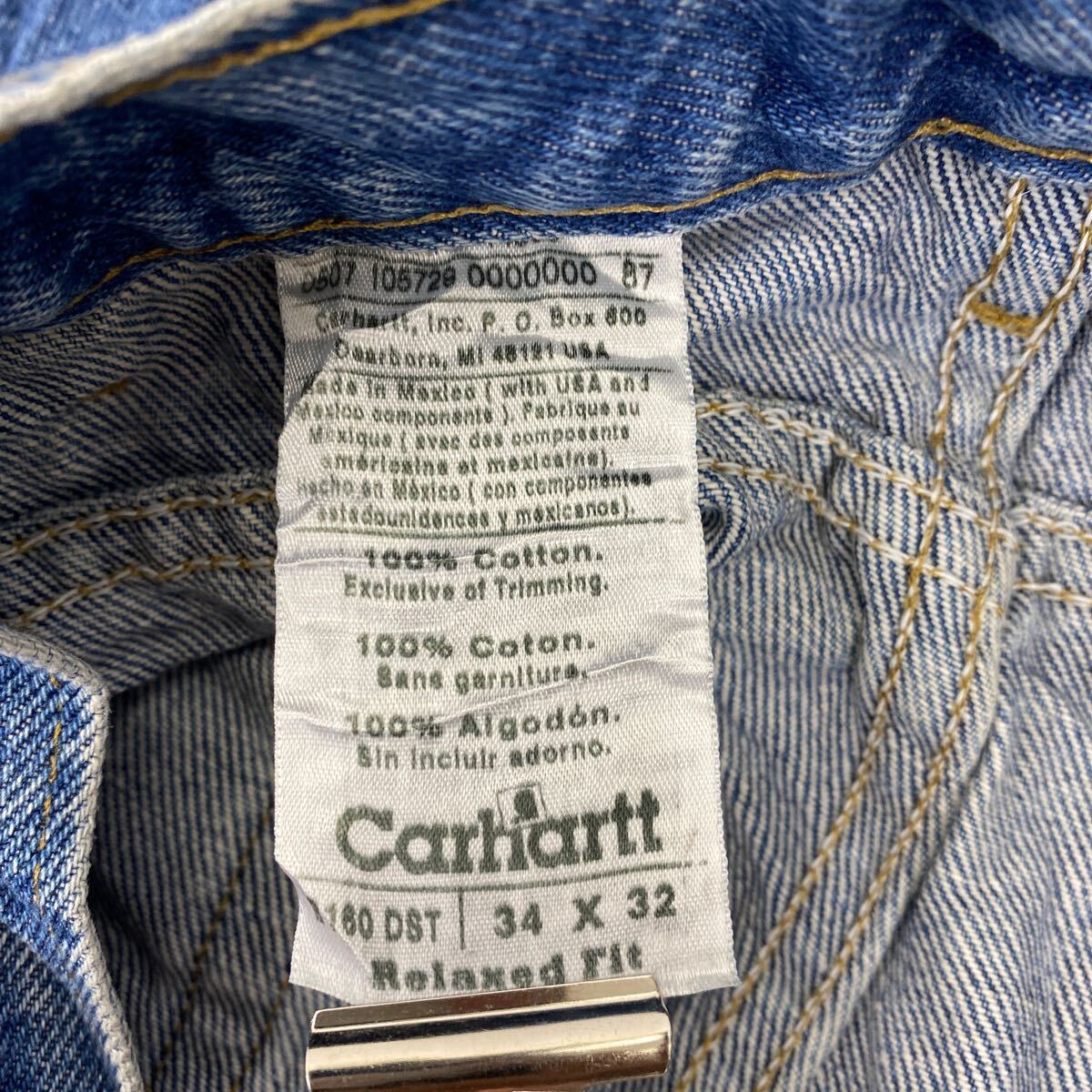 Carhartt デニムパンツ W34 カーハート ライト ブルー コットン リラックスフィット 古着卸 アメリカ仕入 2405-656_画像8