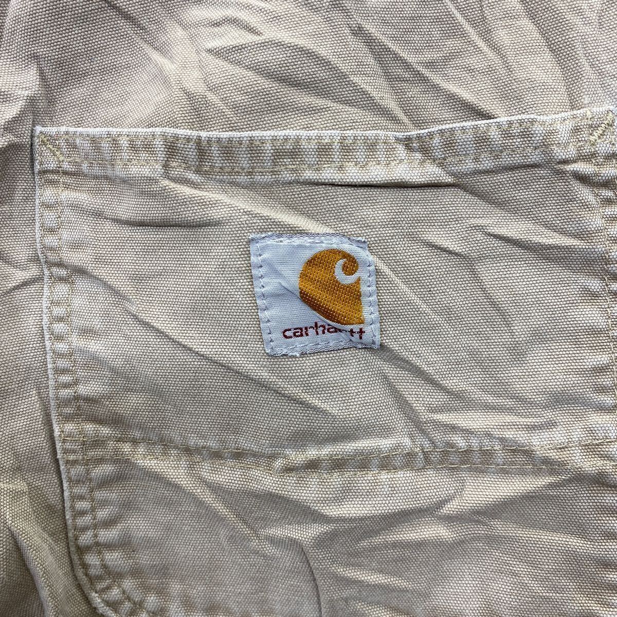 Carhartt ワークパンツ W32 カーハート ベージュ コットン メキシコ製 リラックスフィット 古着卸 アメリカ仕入 2405-673_画像7