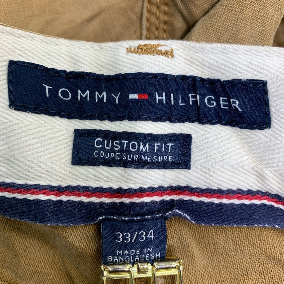 TOMMY HILFIGER チノパン W33 トミーヒルフィガー カスタムフィット ブラウン 古着卸 アメリカ仕入 2405-699_画像9