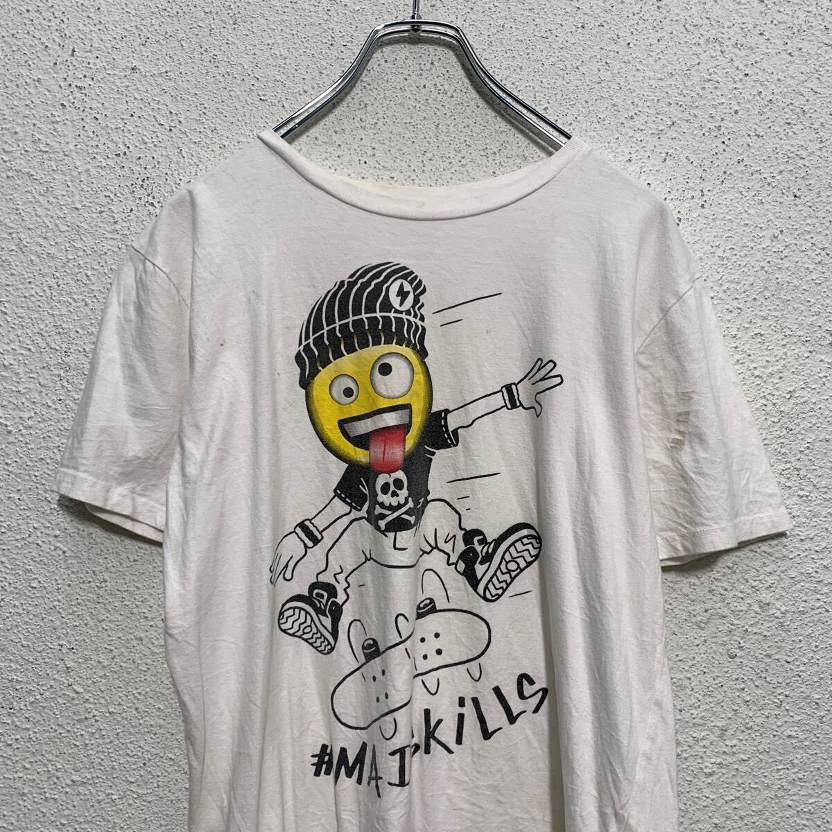 PLACE 半袖 プリントTシャツ 2XL 170～ キッズ オフホワイト スケボー クルーネック 古着卸 アメリカ仕入 a605-6606_画像2