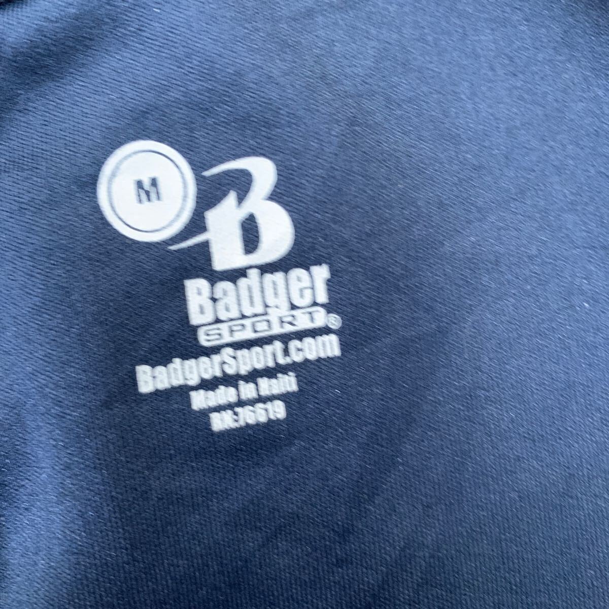Badger 半袖 プリントTシャツ M ネイビー クルーネック スポーツウェア 袖ロゴ 古着卸 アメリカ仕入 a605-6601_画像7