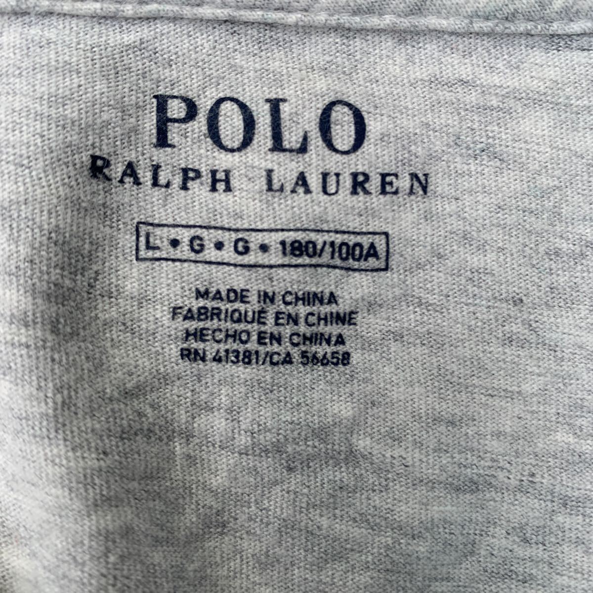 POLO RALPH LAUREN 半袖 ロゴTシャツ L グレー ポロラルフローレン クルーネック ワンポイント 古着卸 アメリカ仕入 a605-6625_画像9