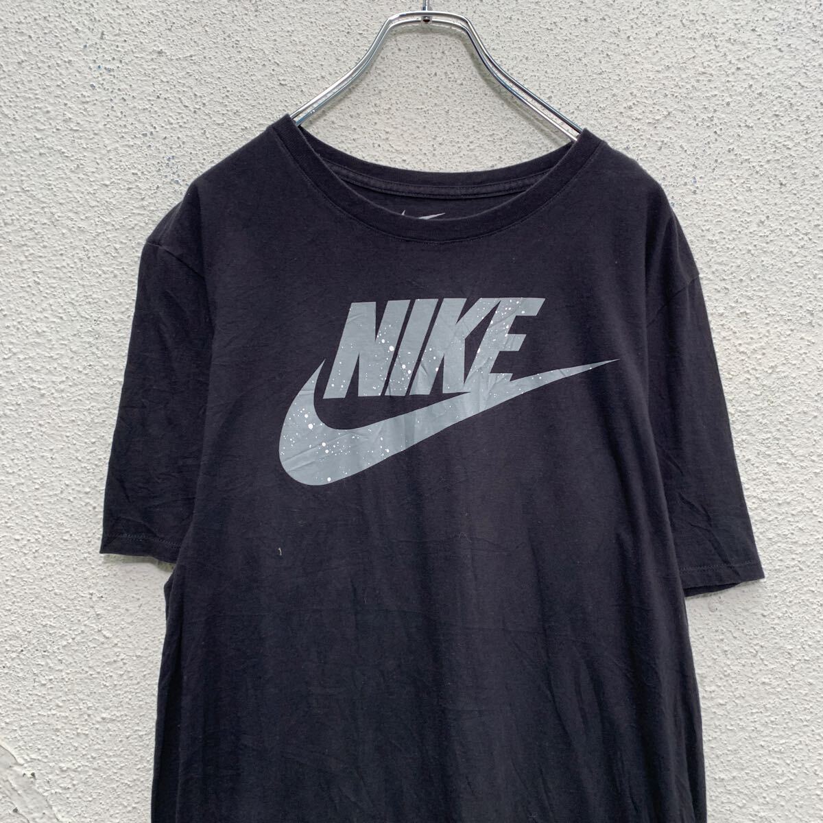 NIKE 半袖 ロゴTシャツ L ブラック ナイキ クルーネック ビッグロゴプリント 古着卸 アメリカ仕入 a605-6612_画像2