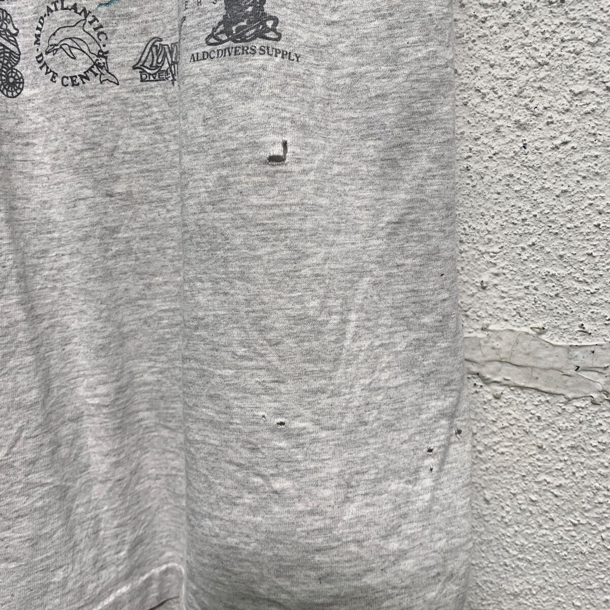 anvil 半袖 プリント ポケットTシャツ XL ライトグレー アンビル アメリカ製 クルーネック バックプリント 古着卸 アメリカ仕入 a605-6565_画像9