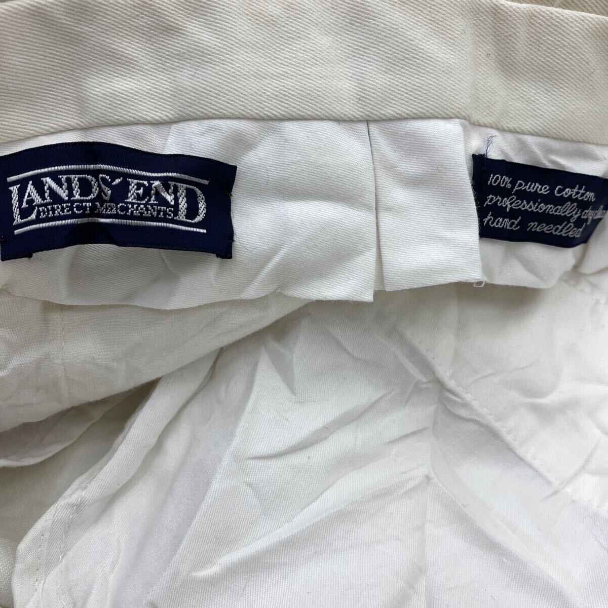 LANDS'END スラックス W36 ランズエンド ビッグサイズ オフホワイト コットン 古着卸 アメリカ仕入 2405-745_画像8