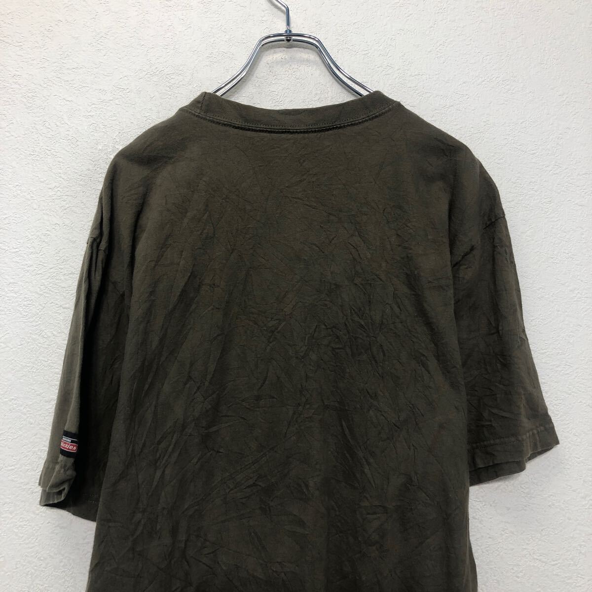 Dickies 半袖 無地 Tシャツ ディッキーズ XL~ オリーブ ビッグサイズ クルーネック 古着卸 アメリカ仕入 a605-6673_画像5