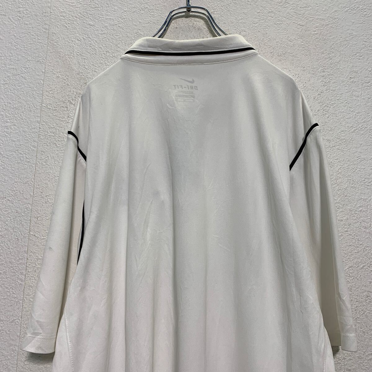 NIKE 半袖 ポロシャツ XL ホワイト ナイキ ビッグサイズ ワンポイントロゴ 古着卸 アメリカ仕入 a605-6727_画像7