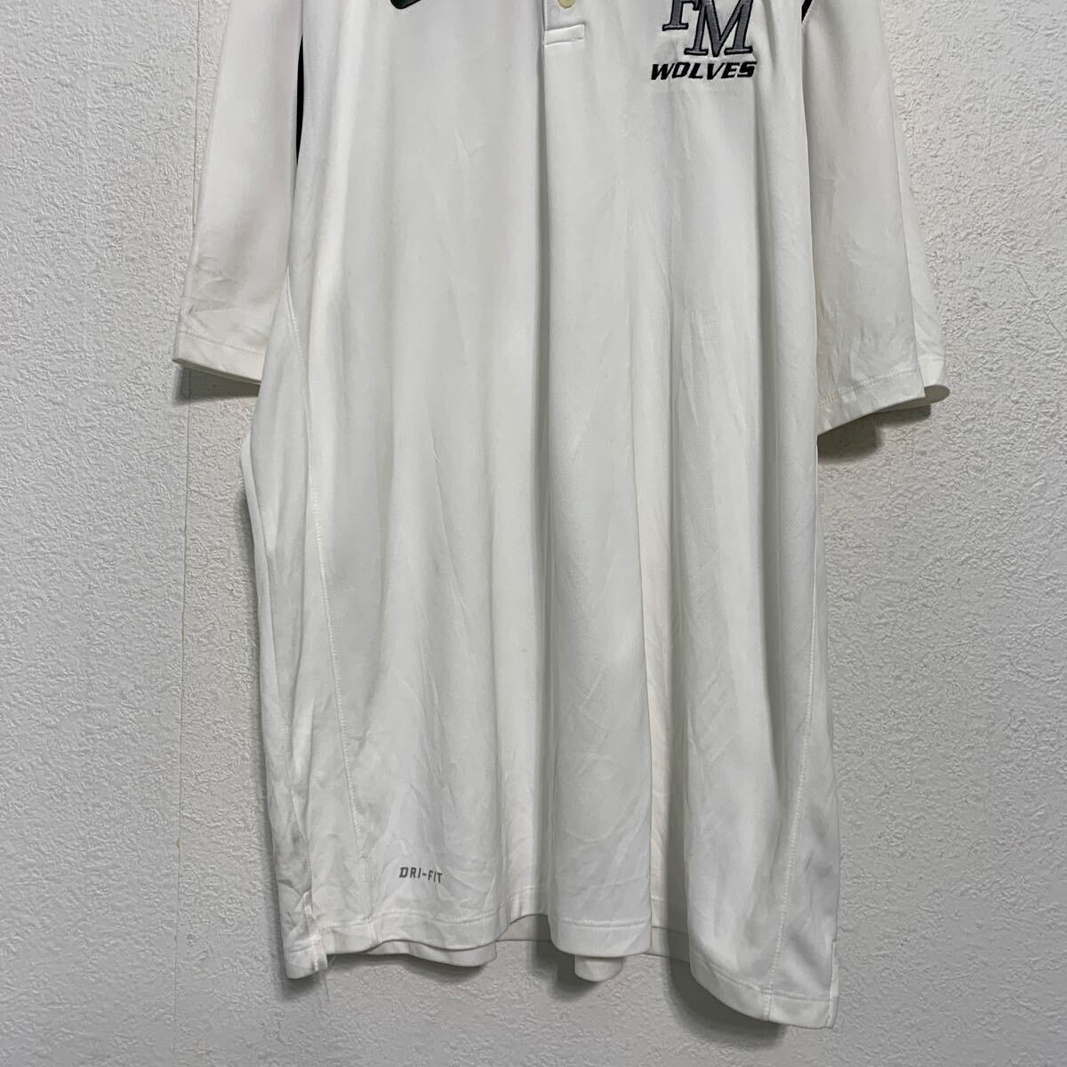 NIKE 半袖 ポロシャツ XL ホワイト ナイキ ビッグサイズ ワンポイントロゴ 古着卸 アメリカ仕入 a605-6727_画像3