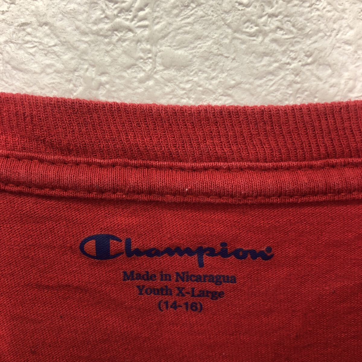 Champion 半袖 プリント Tシャツ チャンピオン キッズ XL レッド クルーネック 古着卸 アメリカ仕入 a605-6757_画像7