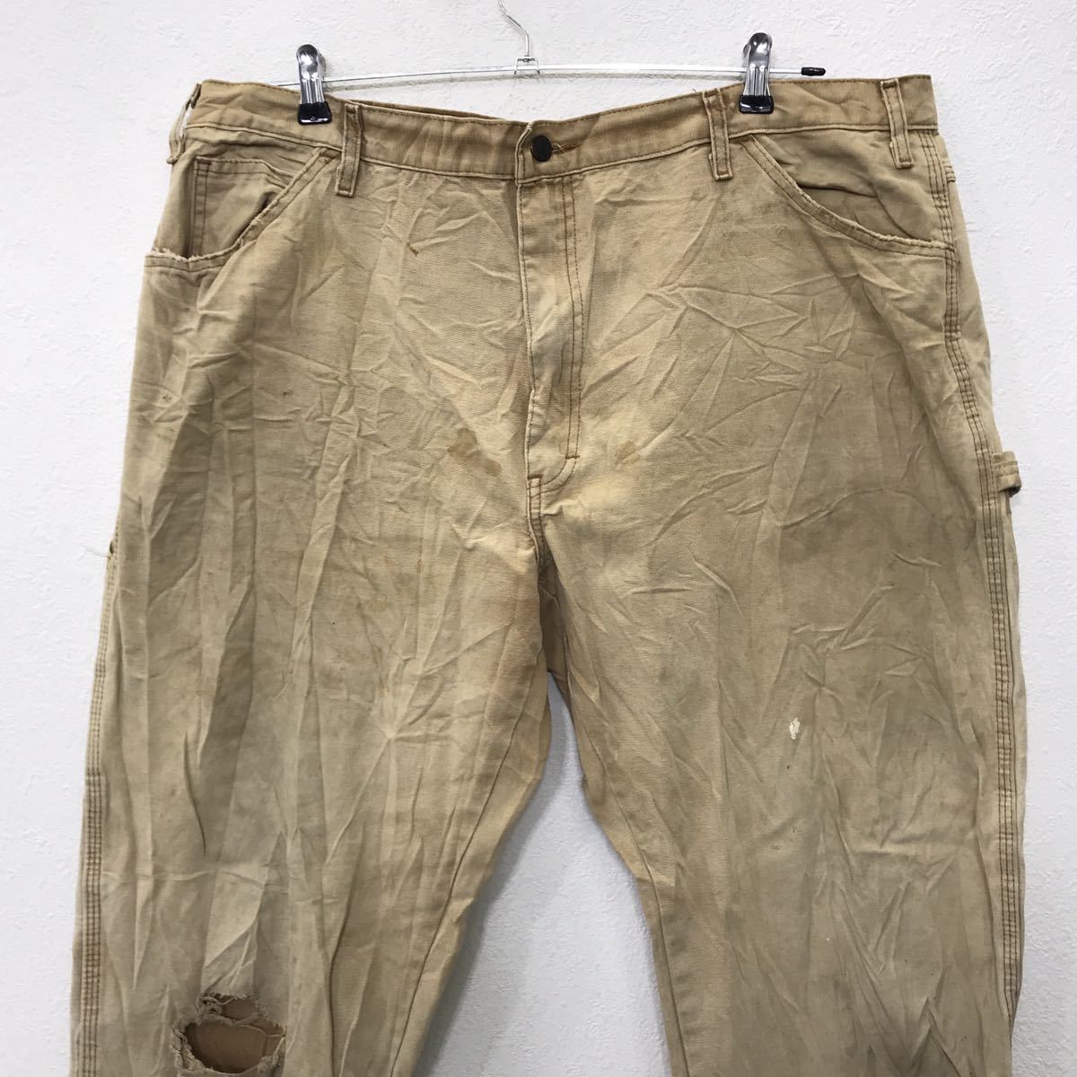 Dickies W42 ペインターパンツ ワークパンツ メキシコ製 コットン ベージュ 古着卸 アメリカ仕入 2312-1069_画像2