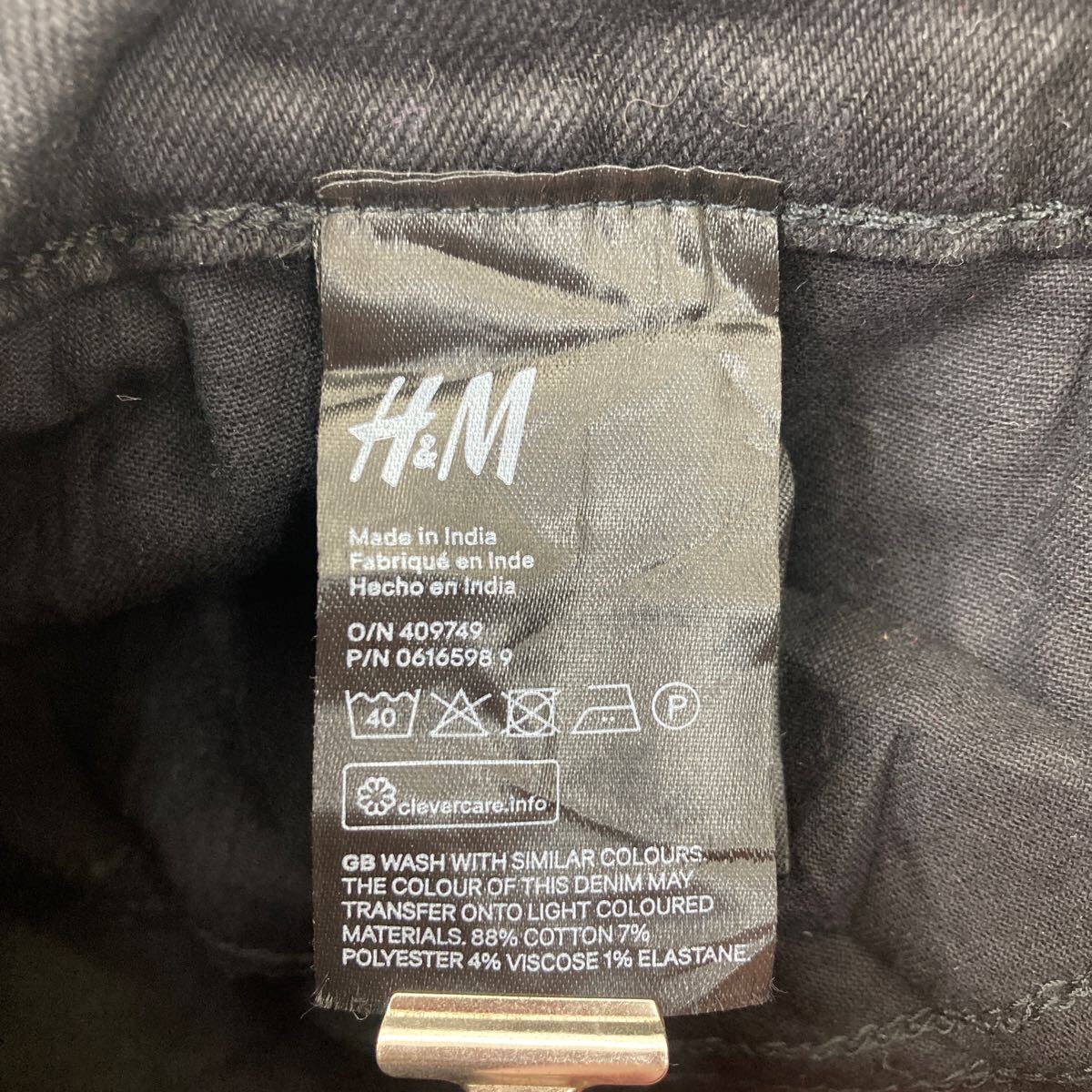 H&M デニムパンツ W30 エイチアンドエム スリムストレート ボタンフライ ブラック 古着卸 アメリカ仕入 2405-951_画像8