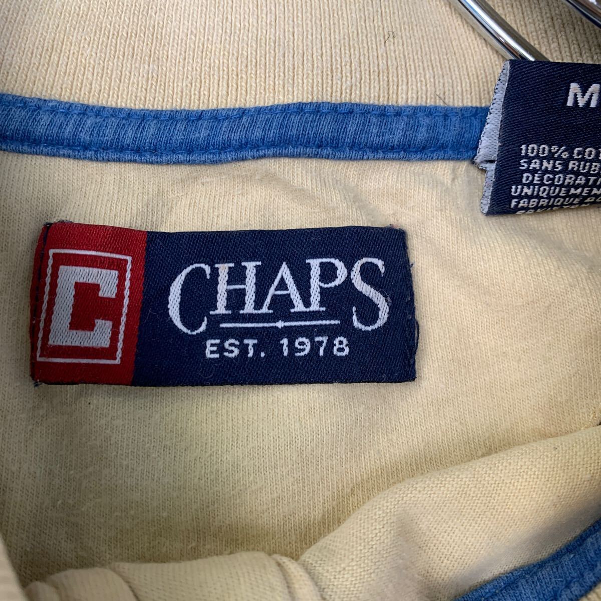 CHAPS 半袖 ボーダー ポロシャツ M ライトイエロー チャップス ワンポイントロゴ 古着卸 アメリカ仕入 a605-6879_画像10