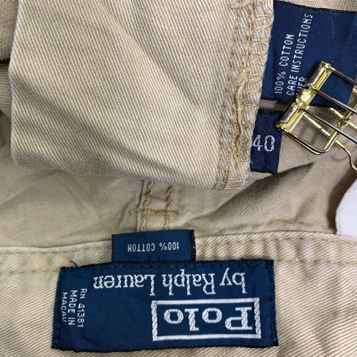 POLO RALPH LAUREN カーゴショートパンツ W40 ポロラルフローレン ビッグサイズ ベージュ コットン 古着卸 アメリカ仕入 2405-907_画像10