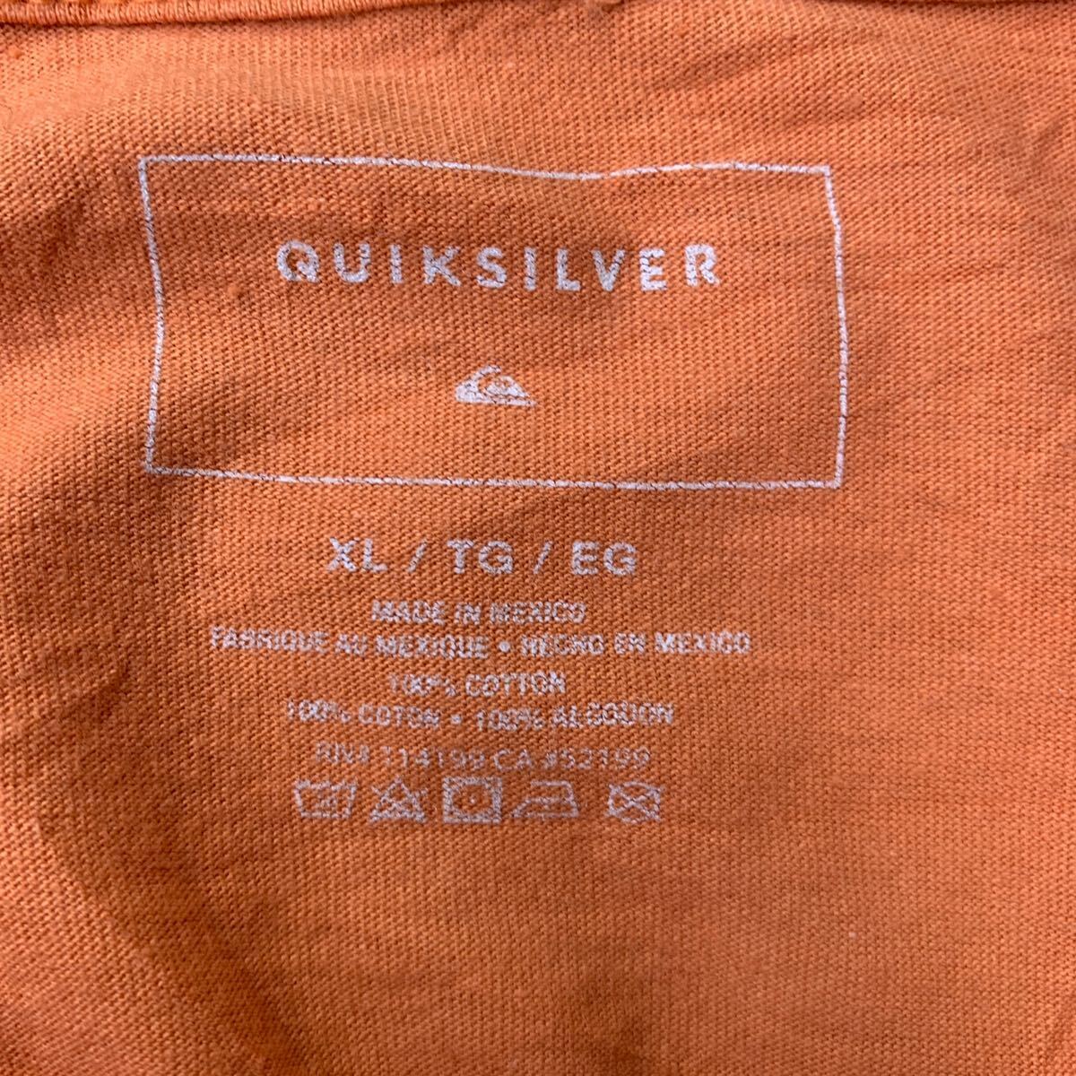 QUIKSILVER 半袖 プリントTシャツ XL オレンジ クイックシルバー メキシコ製 クルーネック サーフィン 古着卸 アメリカ仕入 a605-6929_画像7