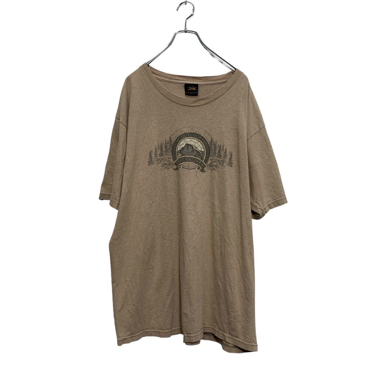 PRAIRIE MOUNTAIN 半袖 プリントTシャツ XL ベージュ USA製 ビッグサイズ クルーネック 古着卸 アメリカ仕入 a605-6965_画像1