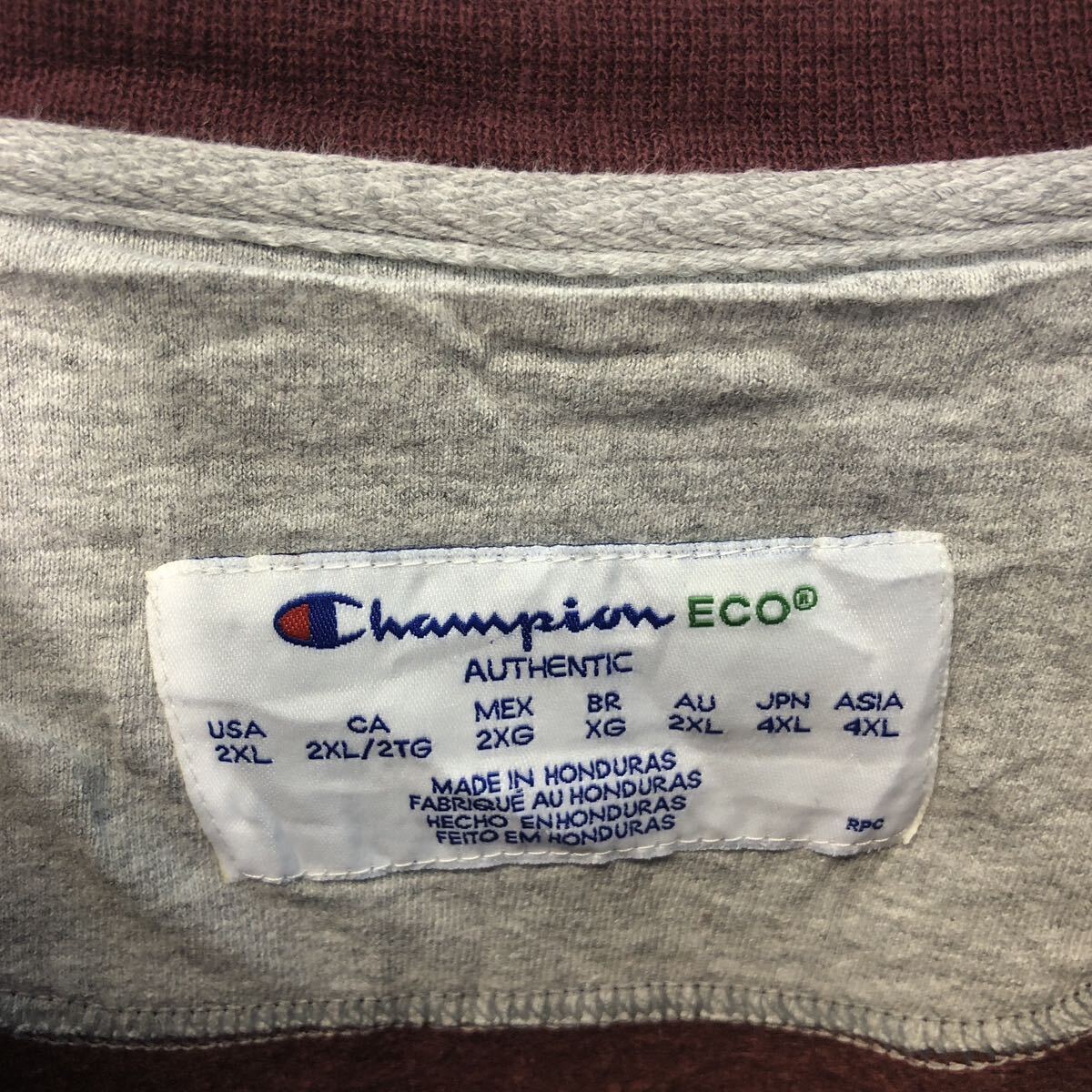 Champion プリント スウェット トレーナー チャンピオン 2XL ボルドー ビッグサイズ 古着卸 アメリカ仕入 a605-6958_画像7