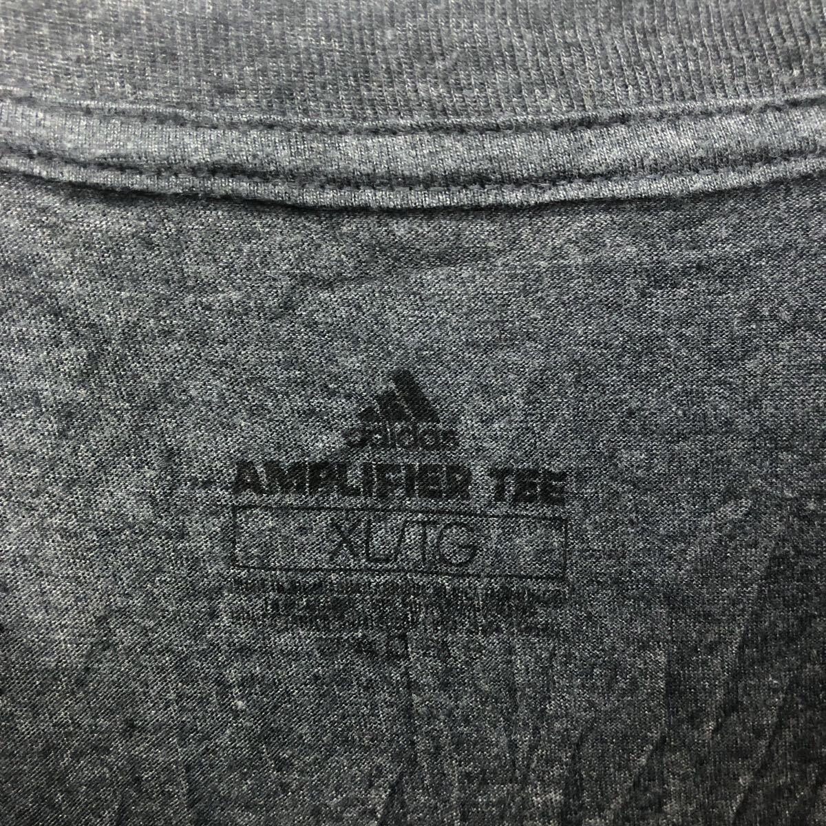 adidas 半袖 プリント Tシャツ アディダス XL ダークグレー ビッグサイズ クルーネック 古着卸 アメリカ仕入 a605-7071_画像7