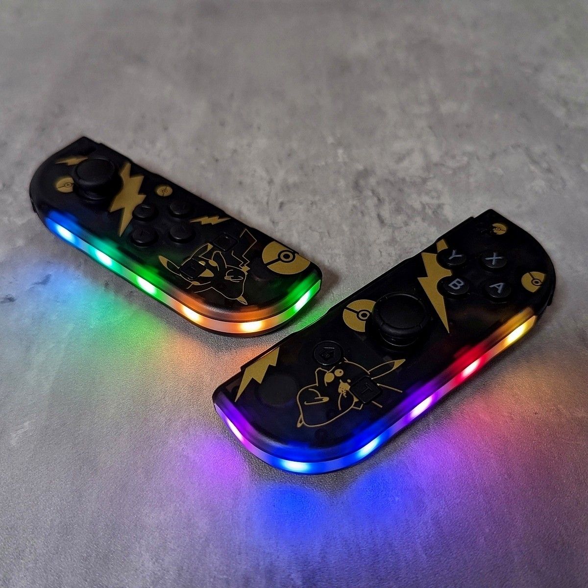 【新品】Joy-Con 連射 Gaming LED ジョイコン クリア ブラック サンダー