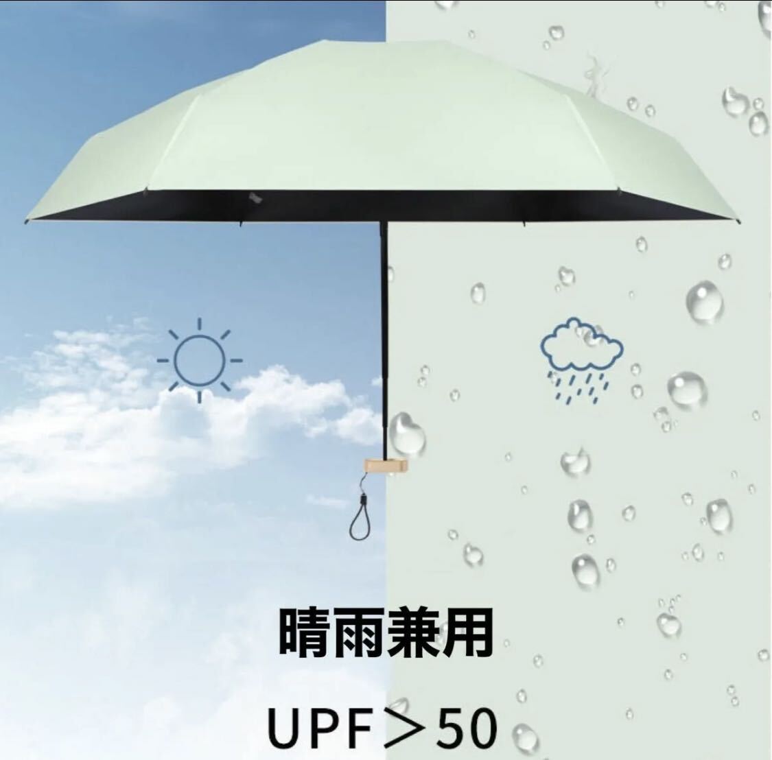 折りたたみ傘 折り畳み傘 日傘 晴雨兼用 雨傘 傘 コンパクト UV 水色_画像4