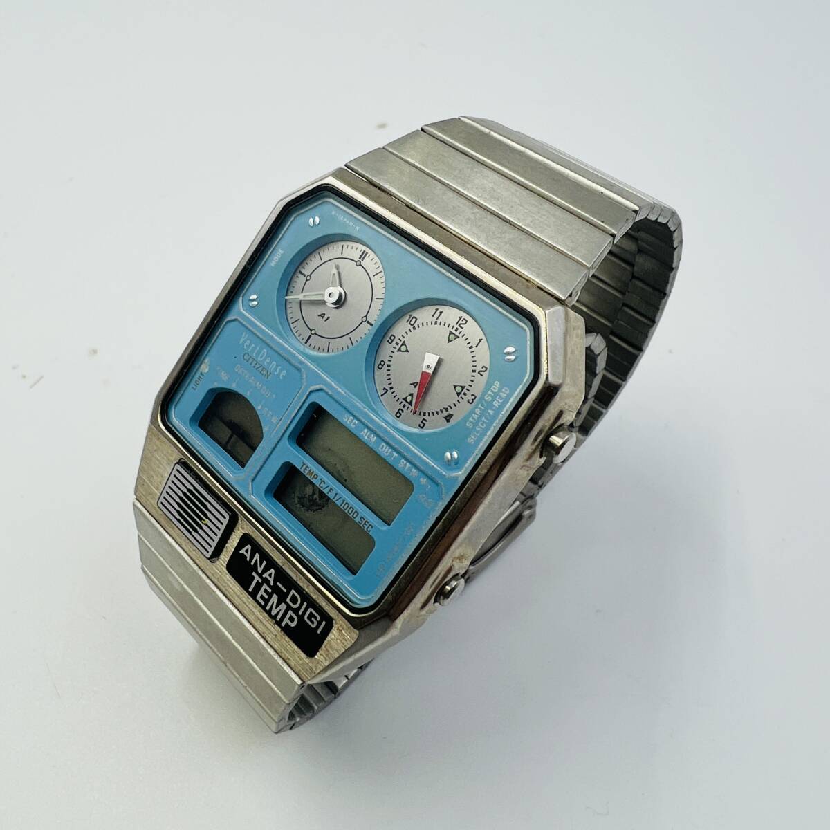 【469A】CITIZEN シチズン ANA-DIGI TEMP 1999本限定 1999 レトロ 腕時計 時計 青 8967-Q01580 動作未確認 ジャンクの画像2