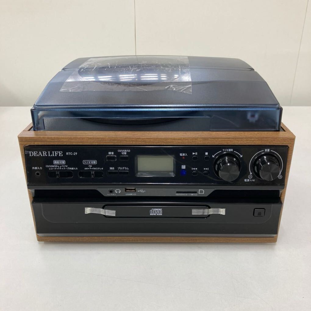 *1 jpy ~ rare![ unused goods ] DEAR LIFE record CD radio cassette installing multifunction player audio RTC-29 wood grain selling out!