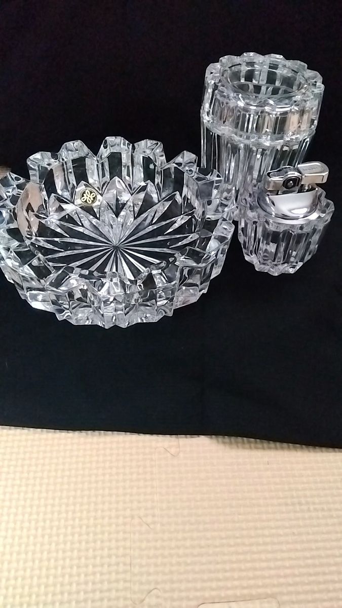 HOYACRYSTAL CIGARETTE SET 灰皿 ガスライター プリンス HOYACRYSTAL CIGARETTE SET 灰皿 ガスライター プリンス