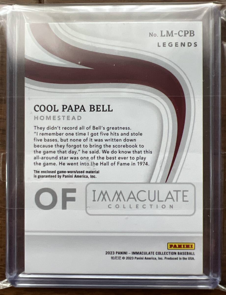 MLB　「Cool PaPa Bell」　メモラビリアカード　 /10　_画像2