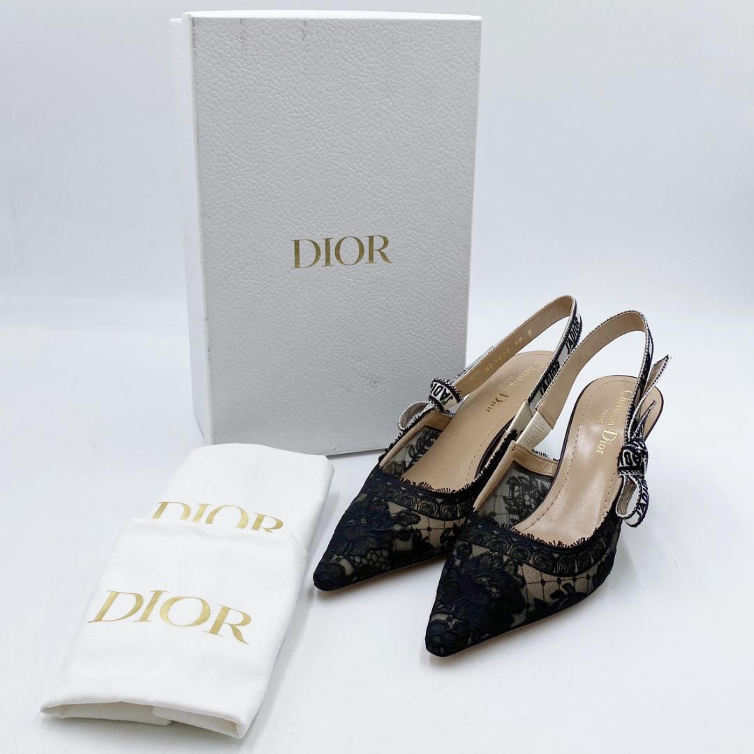 極美品！J'ADIOR スリングバックパンプス　Roses エンブロイダリー DIOR ディオール　ChristianDior　クリスチャンディオール_画像1