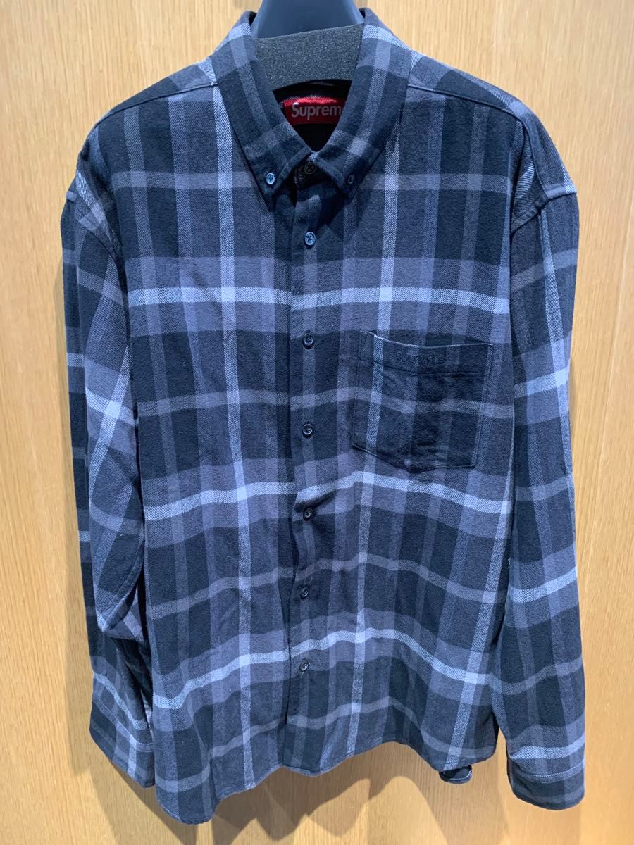 supreme シュプリーム Plaid Flannel Shir ブラック S