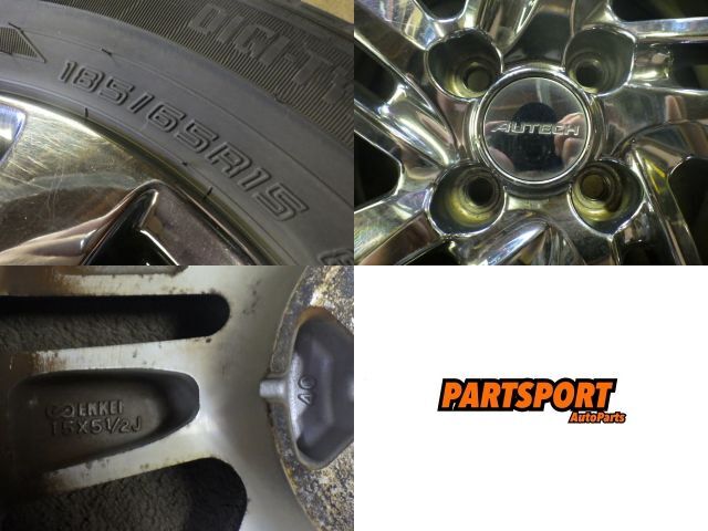 ★ノート ライダー ブラックライン E12★4本セット 185/65R15 日産 純正 アルミ 100 4H 15インチ 5.5J +40 中古 タイヤ ホイール_画像2