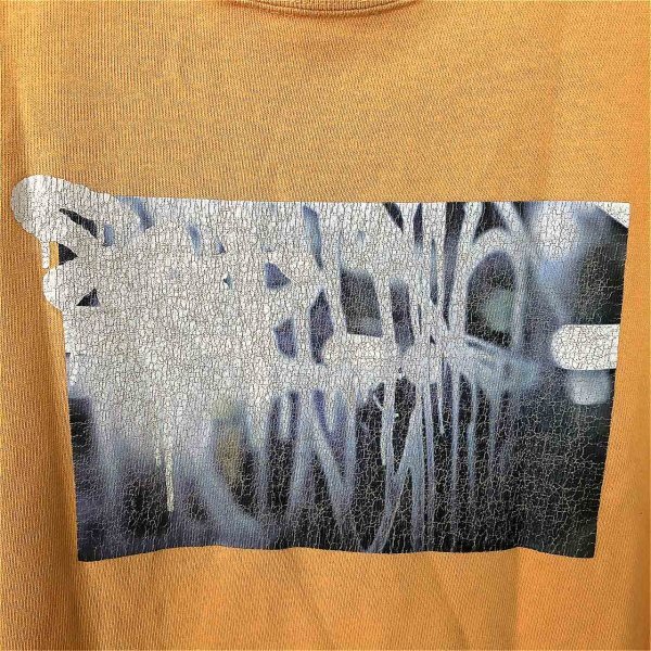 FATefei tea men's graphic print short sleeves T-shirt BIG size large size orange Street series 